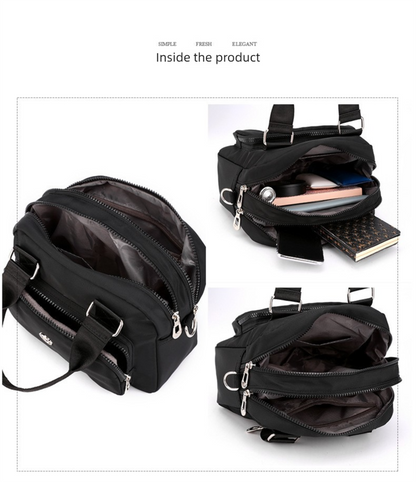 Black Large Capacity Single Shoulder Bag – Waterproof Nylon Tote with Adjustable Strap, Multi-Functional Design for Everyday Use - Image 5