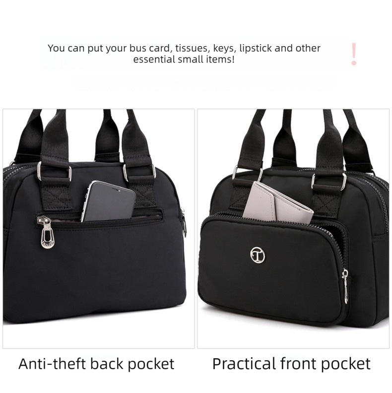 Pink Large Capacity Single Shoulder Bag – Waterproof Nylon Tote with Adjustable Strap, Multi-Functional Design for Everyday Use - Image 6
