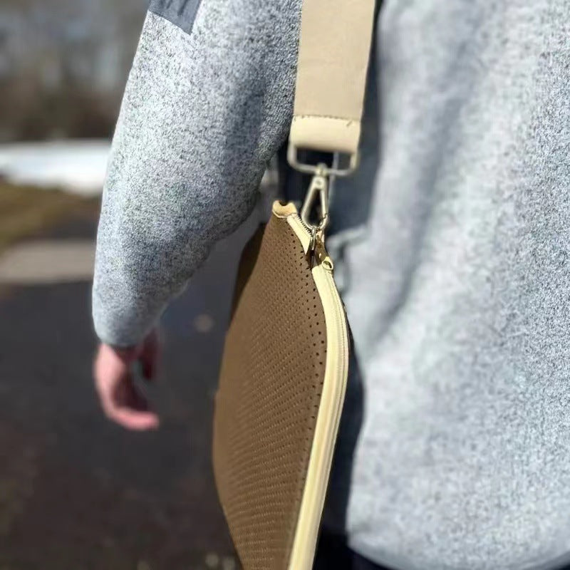 Grey Neoprene Pickleball Paddle Cover – Waterproof Side Pocket Design, Shoulder Bag Style - Image 4