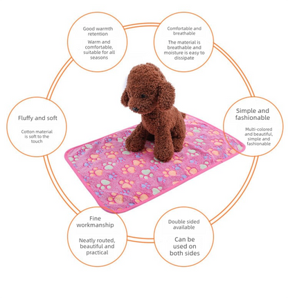 Grey Pet Blanket Set – Plush Paw Print Design, 3-Piece Pack (S/M/L Sizes) - Image 7