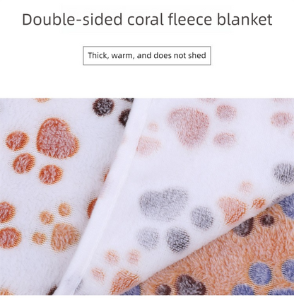 Brown Pet Blanket Set – Plush Paw Print Design, 3-Piece Pack (S/M/L Sizes) - Image 5