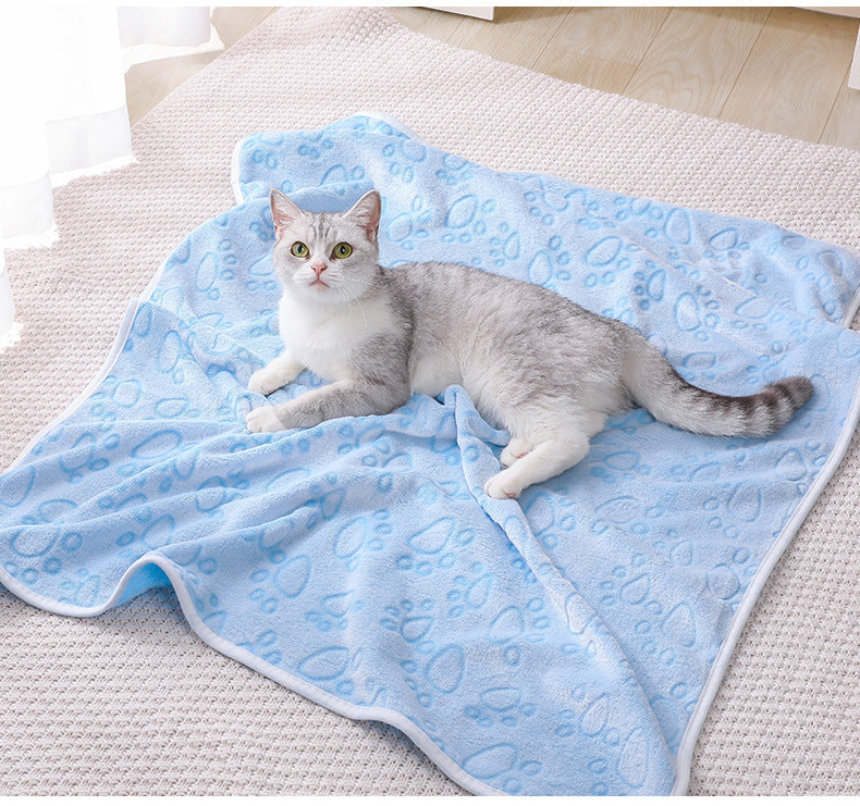 Pink Pet Blanket Set – Plush Paw Print Design, 3-Piece Pack (S/M/L Sizes) - Image 3