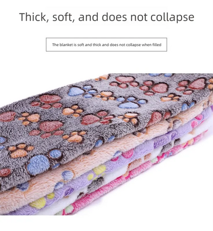 Pink Pet Blanket Set – Plush Paw Print Design, 3-Piece Pack (S/M/L Sizes) - Image 6