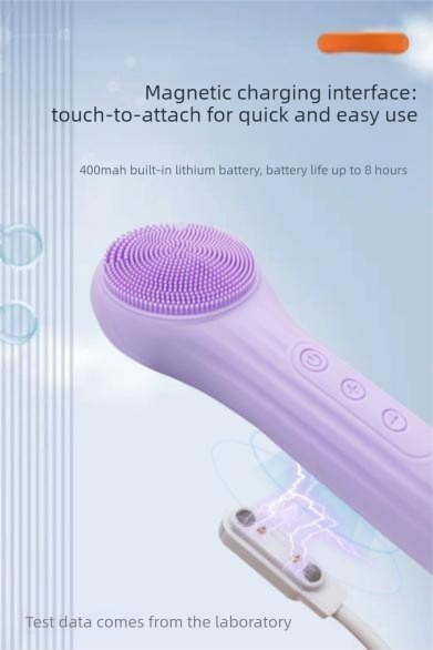 Purple Multi-Functional Silicone Facial Cleansing Brush – Ultrasonic & Heat Infusion Beauty Device - Image 6
