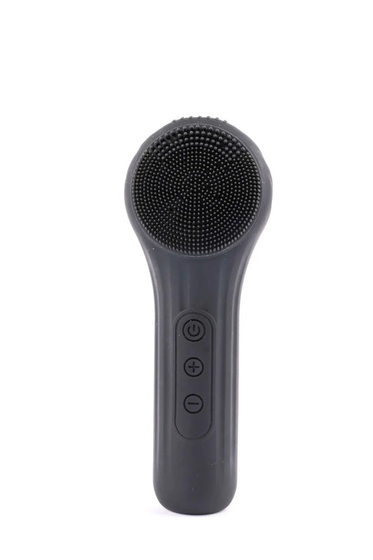 Black Multi-Functional Silicone Facial Cleansing Brush – Ultrasonic & Heat Infusion Beauty Device