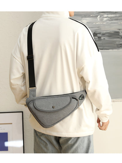 Grey Men's Nylon Fabric Chest Bag – Lightweight, Waterproof & Multi-Functional Crossbody Sling Bag - Image 7
