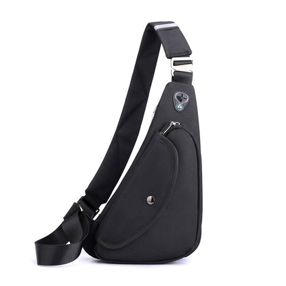 Black Men's Nylon Fabric Chest Bag – Lightweight, Waterproof & Multi-Functional Crossbody Sling Bag