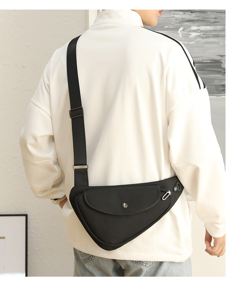 Black Men's Nylon Fabric Chest Bag – Lightweight, Waterproof & Multi-Functional Crossbody Sling Bag - Image 7