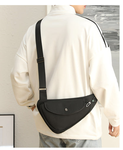 Black Men's Nylon Fabric Chest Bag – Lightweight, Waterproof & Multi-Functional Crossbody Sling Bag - Image 7
