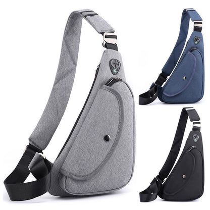 Dark Blue Men's Nylon Fabric Chest Bag – Lightweight, Waterproof & Multi-Functional Crossbody Sling Bag - Image 2