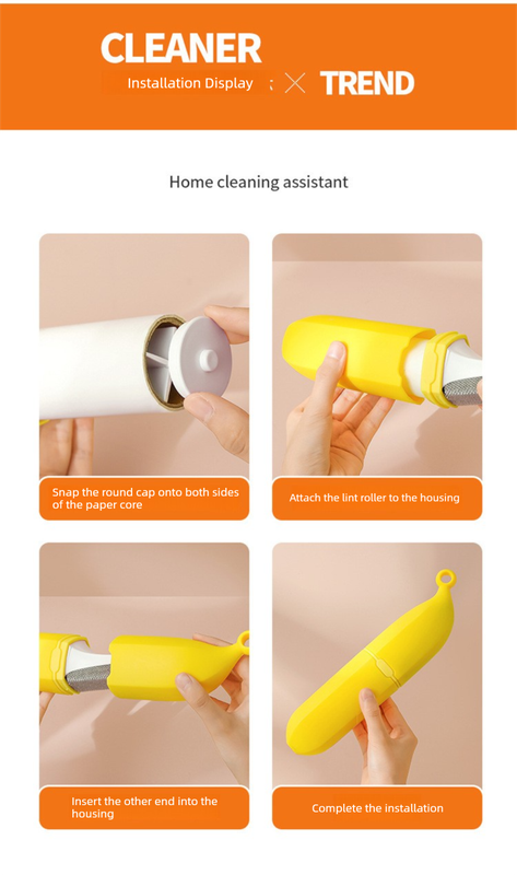 Green Multifunctional Banana-Shaped Lint Remover – Portable Sticky Hair Cleaner with 6 Replaceable Rolls - Image 5