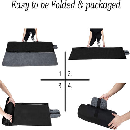 Black and Grey 3-Layer Waterproof Outdoor Blanket – Portable, All-Weather Picnic & Camping Mat with Storage Pocket - Image 3