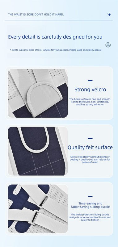 Size XL Grey Wide Breathable Lumbar Support Belt  – Adjustable Back Brace for Pain Relief & Posture Correction - Image 3