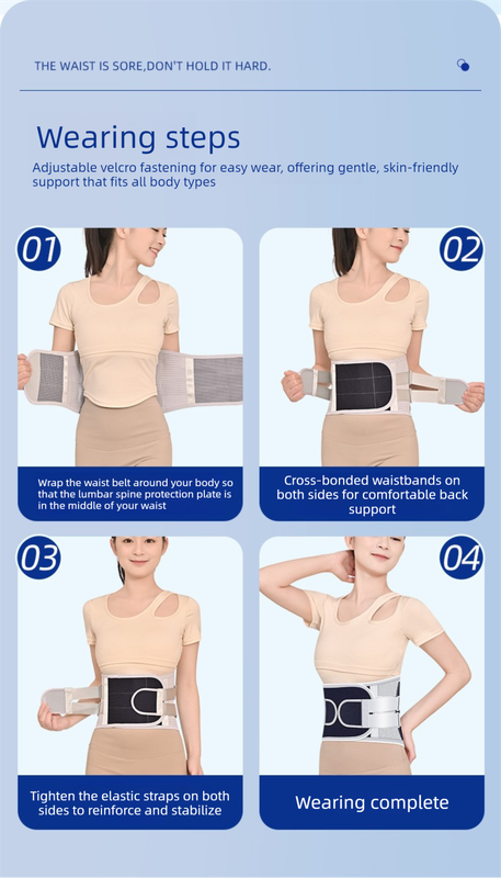 Size XXL Grey Wide Breathable Lumbar Support Belt  – Adjustable Back Brace for Pain Relief & Posture Correction - Image 2
