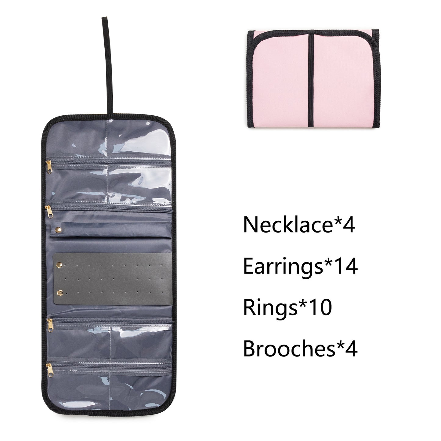 Large Capacity Travel Makeup Backpack with 5 Removable Organizer Cases & Jewelry Roll(pink) - Image 8
