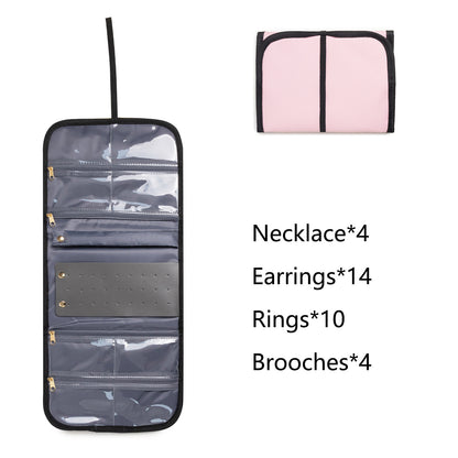 Large Capacity Travel Makeup Backpack with 5 Removable Organizer Cases & Jewelry Roll(pink) - Image 8