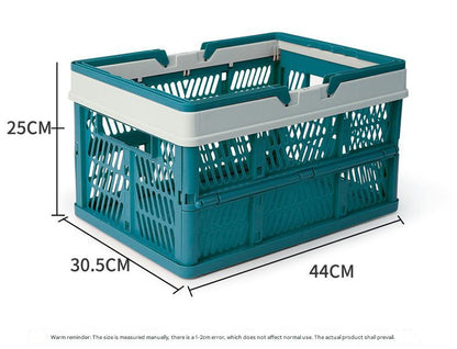 Large Collapsible Storage Basket with Handles - Portable Folding Crate for Shopping, Picnics & Car Trunk(green) - Image 8