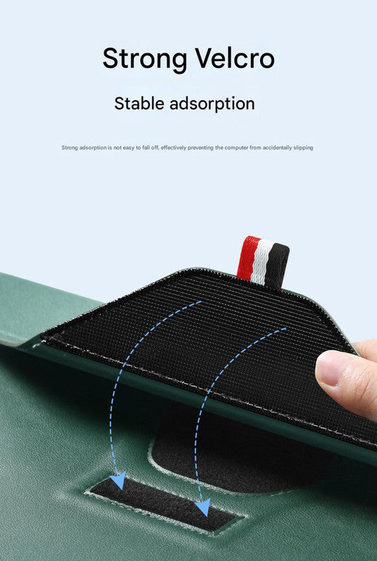 3-in-1 PU Leather Laptop Sleeve with Stand & Mouse Pad + Accessory Pouch(black) - Image 7