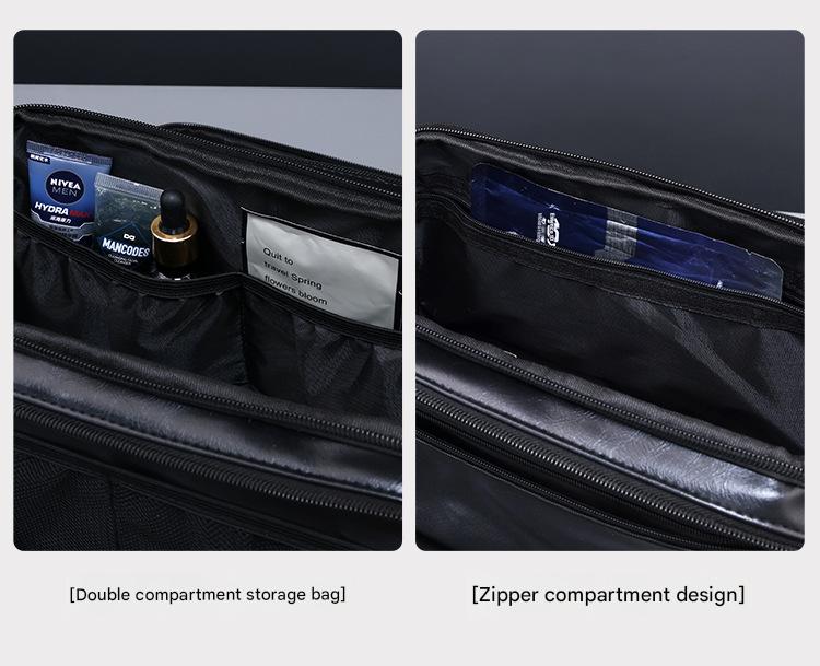 Large Capacity PU Leather Toiletry Bag - Multi-Compartment Dopp Kit & Cosmetic Organizer(black) - Image 5