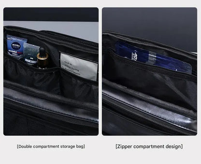 Large Capacity PU Leather Toiletry Bag - Multi-Compartment Dopp Kit & Cosmetic Organizer(black) - Image 5