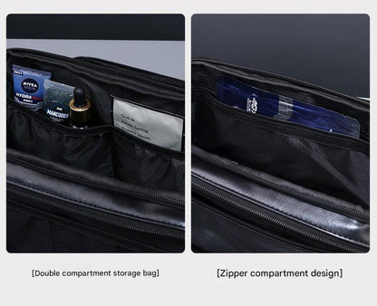 Large Capacity PU Leather Toiletry Bag - Multi-Compartment Dopp Kit & Cosmetic Organizer(Brown) - Image 5