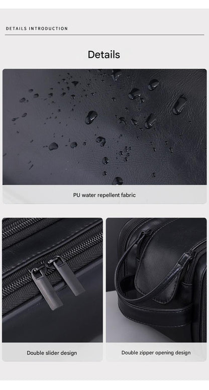 Large Capacity PU Leather Toiletry Bag - Multi-Compartment Dopp Kit & Cosmetic Organizer(Brown) - Image 7