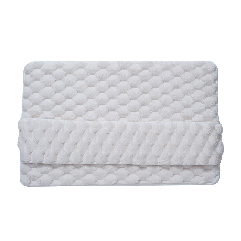 Luxury Plush Memory Foam Bath Mat with Foot Drying Panel - Super Absorbent & Non-Slip Bathroom Rug(Checkered beige) - Image 5