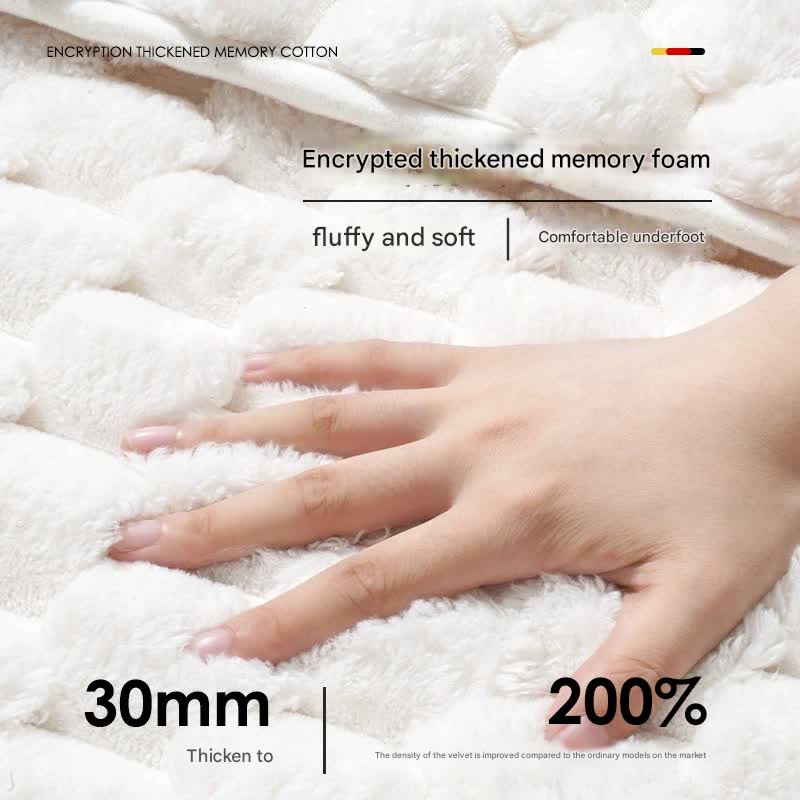 Luxury Plush Memory Foam Bath Mat with Foot Drying Panel - Super Absorbent & Non-Slip Bathroom Rug(Checkered gray) - Image 3