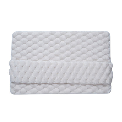 Luxury Plush Memory Foam Bath Mat with Foot Drying Panel - Super Absorbent & Non-Slip Bathroom Rug(Checkered brown) - Image 5