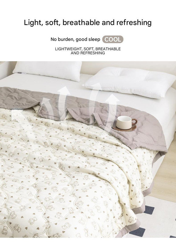 Lightweight Reversible Summer Quilt - Soft, Breathable & Machine Washable Comforter(150x200cm Bichon Frise) - Image 2
