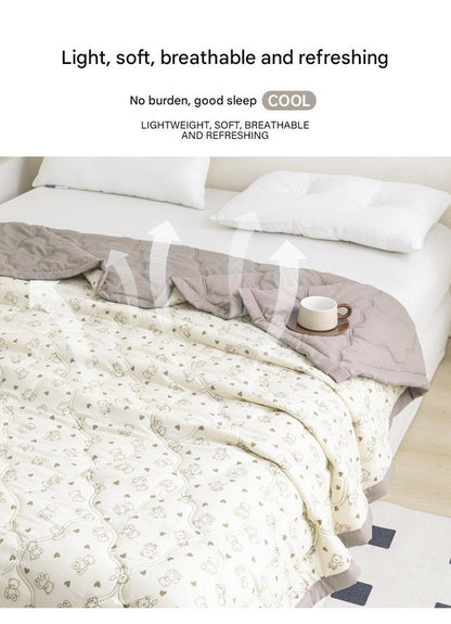 Lightweight Reversible Summer Quilt - Soft, Breathable & Machine Washable Comforter(150x200cm Bichon Frise) - Image 2