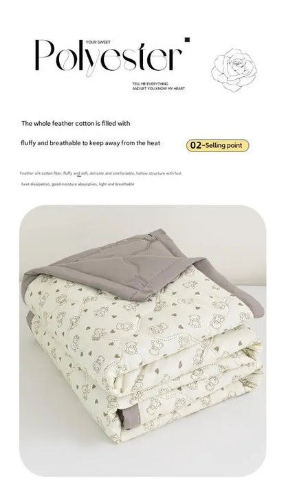 Lightweight Reversible Summer Quilt - Soft, Breathable & Machine Washable Comforter(150x200cm Bichon Frise) - Image 4