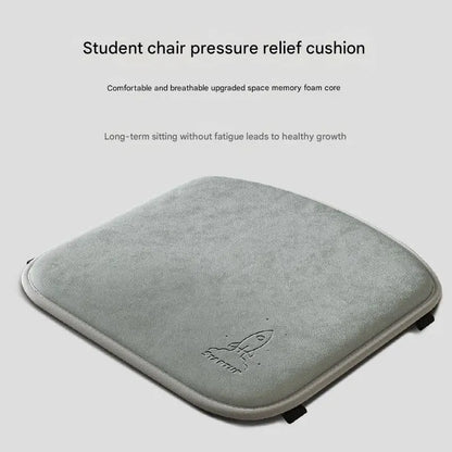 Memory Foam Student Seat Cushion - Pressure Relief, Non-Slip with Adjustable Straps for Healthy Posture(Rocket Pink 36x34cm) - Image 2