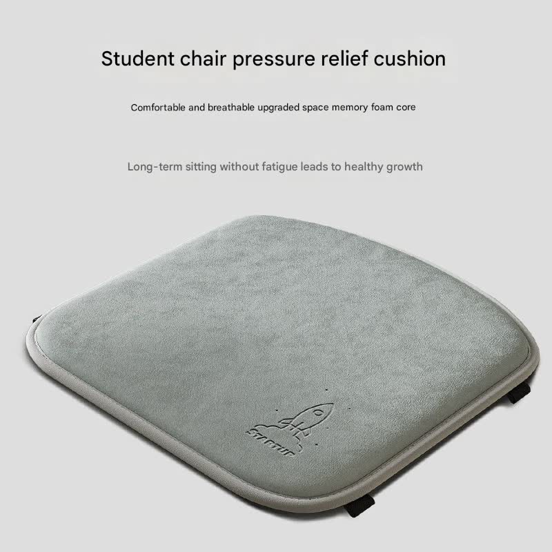 Memory Foam Student Seat Cushion - Pressure Relief, Non-Slip with Adjustable Straps for Healthy Posture(Astronaut Gray 36x34cm) - Image 2