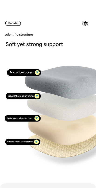 Memory Foam Student Seat Cushion - Pressure Relief, Non-Slip with Adjustable Straps for Healthy Posture(Astronaut Blue 36x34cm) - Image 5