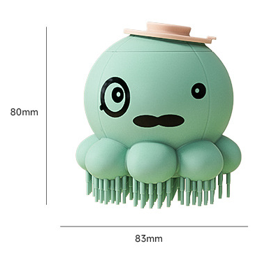 Green 2-Pack Pet Bath Brush with Shampoo Dispenser - Soft Silicone Massager for Dogs & Cats - Image 2