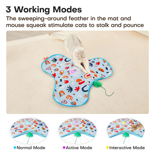 Multicolor Interactive Cat Play Tunnel & Hunting Cover - Self-Entertaining Pet Game Toy with Teasers - Image 2