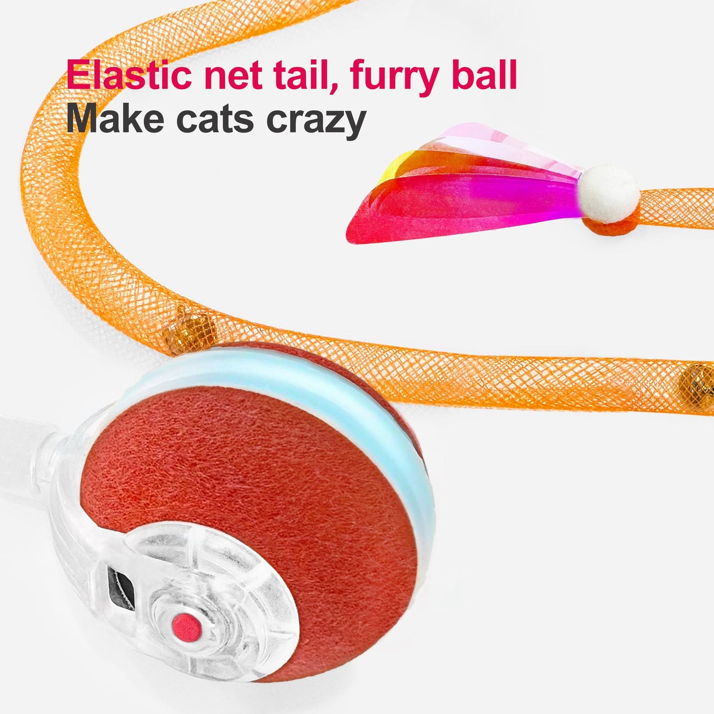Red Interactive Smart Electric Cat Toy Ball - Automatic Irregular Rolling Teaser for Independent Play - Image 4
