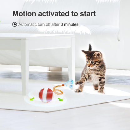 Red Interactive Smart Electric Cat Toy Ball - Automatic Irregular Rolling Teaser for Independent Play - Image 5