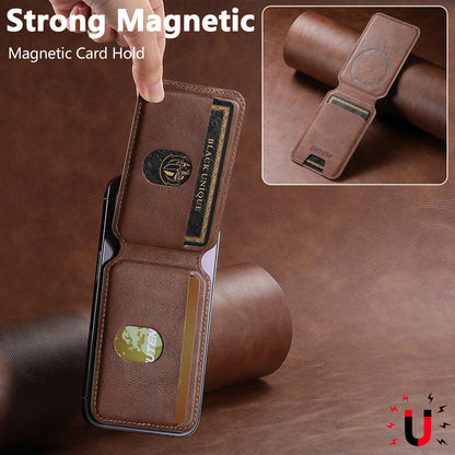 Navy Blue Slim Magnetic Wallet with Kickstand for MagSafe - PU Leather Card Holder - Image 3