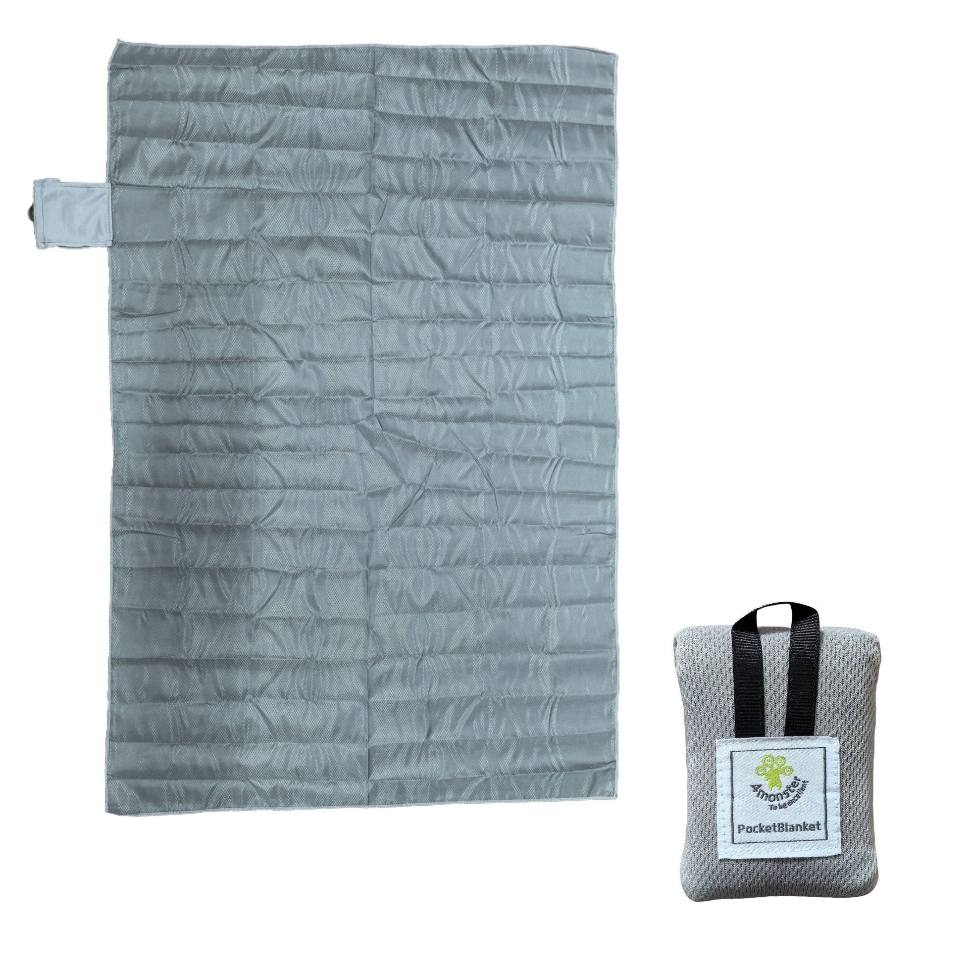Grey (110*150cm) Compact Pocket Picnic Blanket - Waterproof & Sand-Proof Mat for Beach, Camping & Hiking