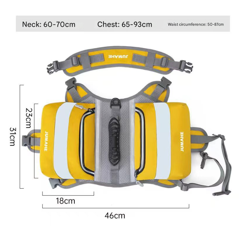Yellow Saddle Bag Dog Backpack - Adjustable Harness Pack for Hiking, Camping & Travel with Medium to Large Dogs - Image 2