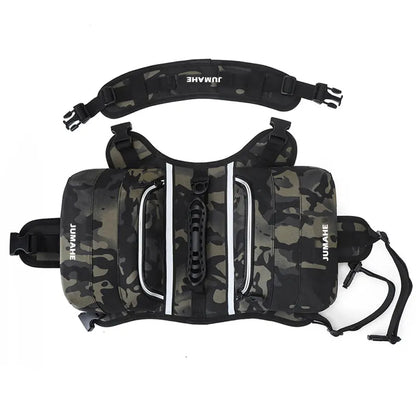 Camuflaje Saddle Bag Dog Backpack - Adjustable Harness Pack for Hiking, Camping & Travel with Medium to Large Dogs
