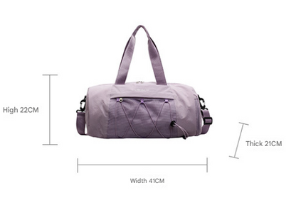 Black Stylish Sports Gym Bag for Women - Lightweight Travel Duffel with Wet/Dry Pocket - Image 2