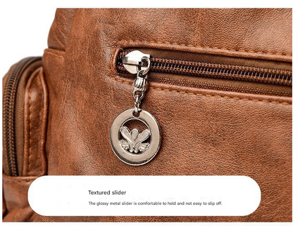Brown Vintage Soft Leather Hobo Bag for Women - Multi-Pocket Shoulder Purse & Crossbody Handbag - Image 4