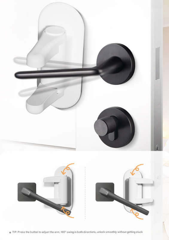 2-Pack White Child Safety Door Lever Lock - No-Drill Door Handle Lock for Home Security - Image 3
