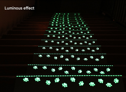 3-Pack Brown Non-Slip Luminous Stair Treads - Self-Adhesive Pet Paw Print Stair Mats 55x22x4.5cm - Image 3