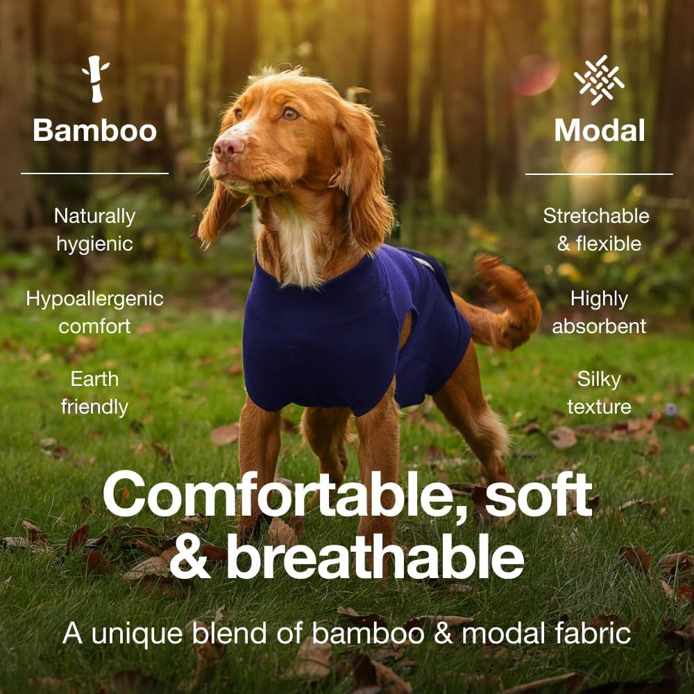 S/M Blue Premium Pet Physiological Suit - Comfortable & Breathable Bamboo Modal Recovery Suit - Image 4
