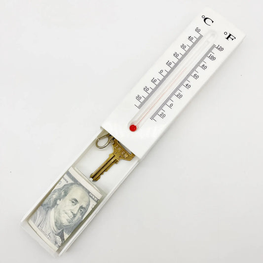 2-Pack Outdoor Fake Thermometer Diversion Safe - Hidden Key, Money, Medicine Hiding Box