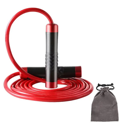 Red Weighted Jump Rope for Workout Fitness - Thick 9mm Cable for Intense Fitness, Strength & Cardio Workout